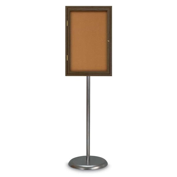Corkboard, Double Door, Radius Frame, 48x36", Satin/Cloud